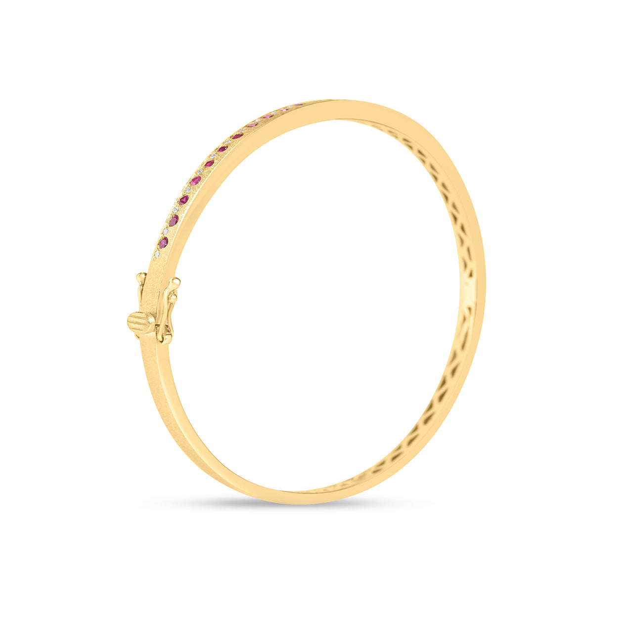 Ruby & Diamond Alternating Flush Bangle