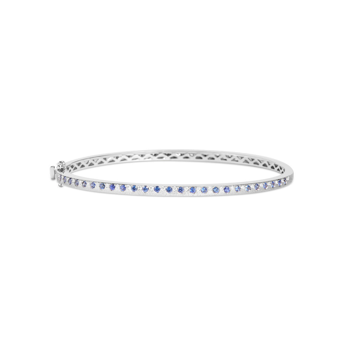 Sapphire & Diamond Alternating Flush Bangle