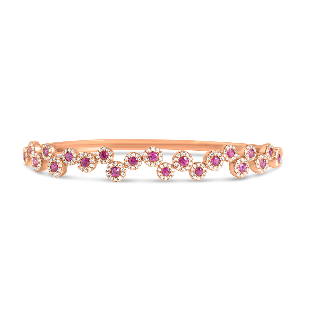 Ruby & Diamond Round Pivoting Bangle