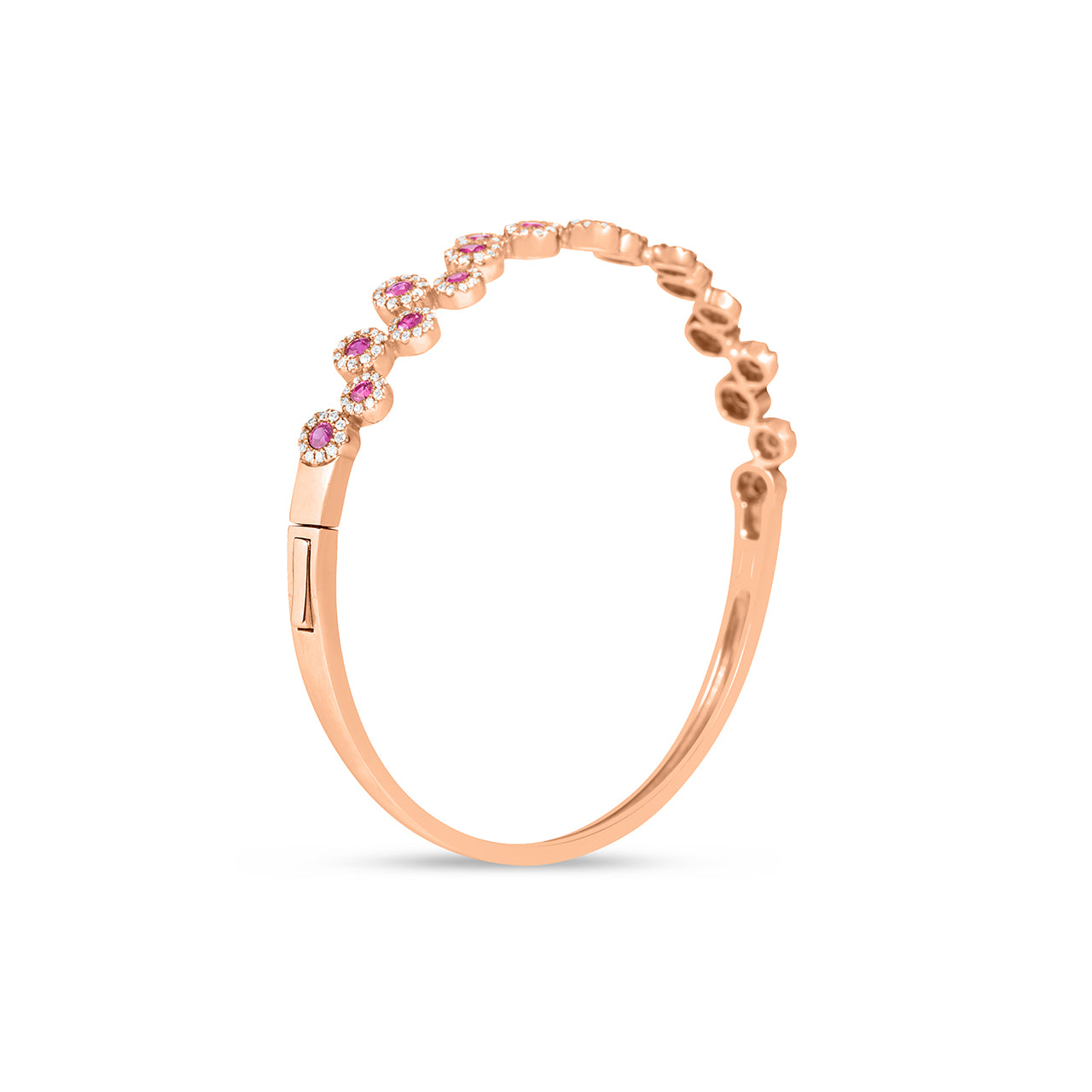 Ruby & Diamond Round Pivoting Bangle