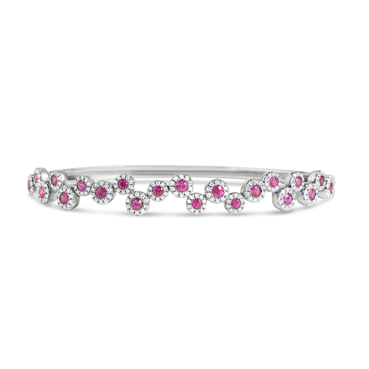 Ruby & Diamond Round Pivoting Bangle