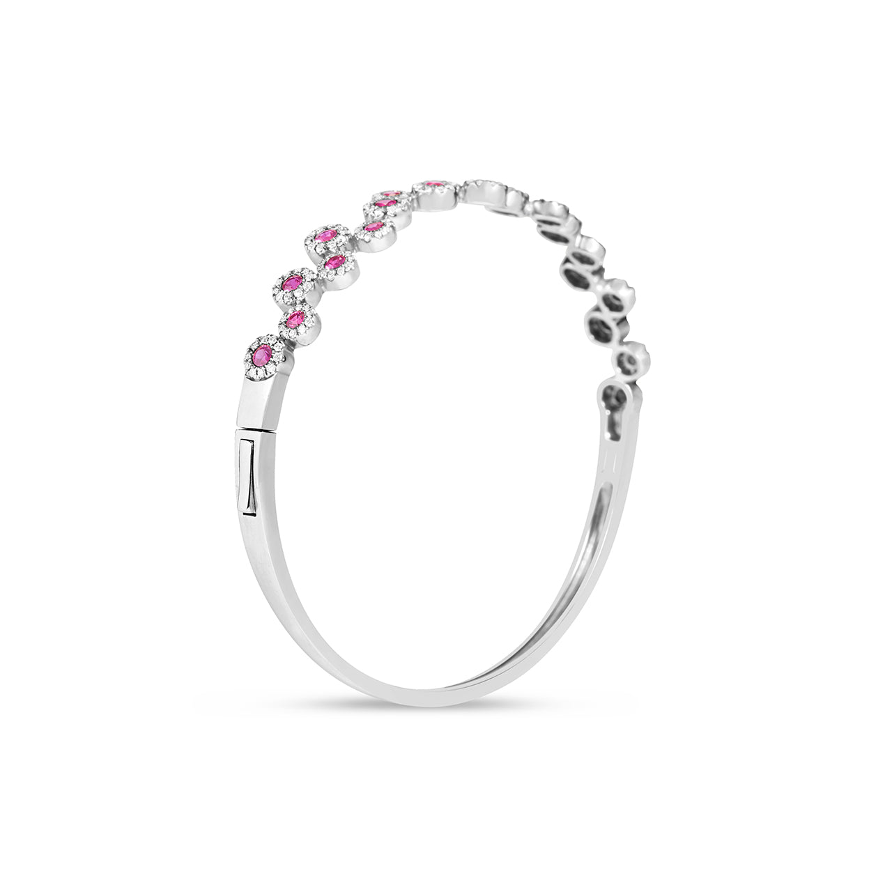 Ruby & Diamond Round Pivoting Bangle