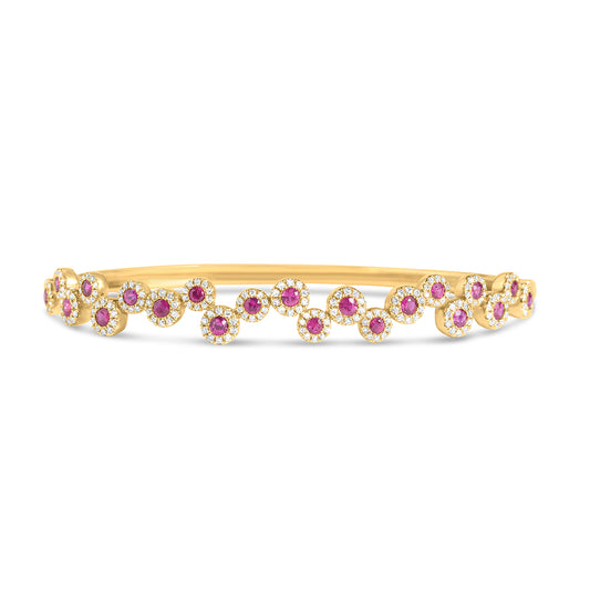 Ruby & Diamond Round Pivoting Bangle
