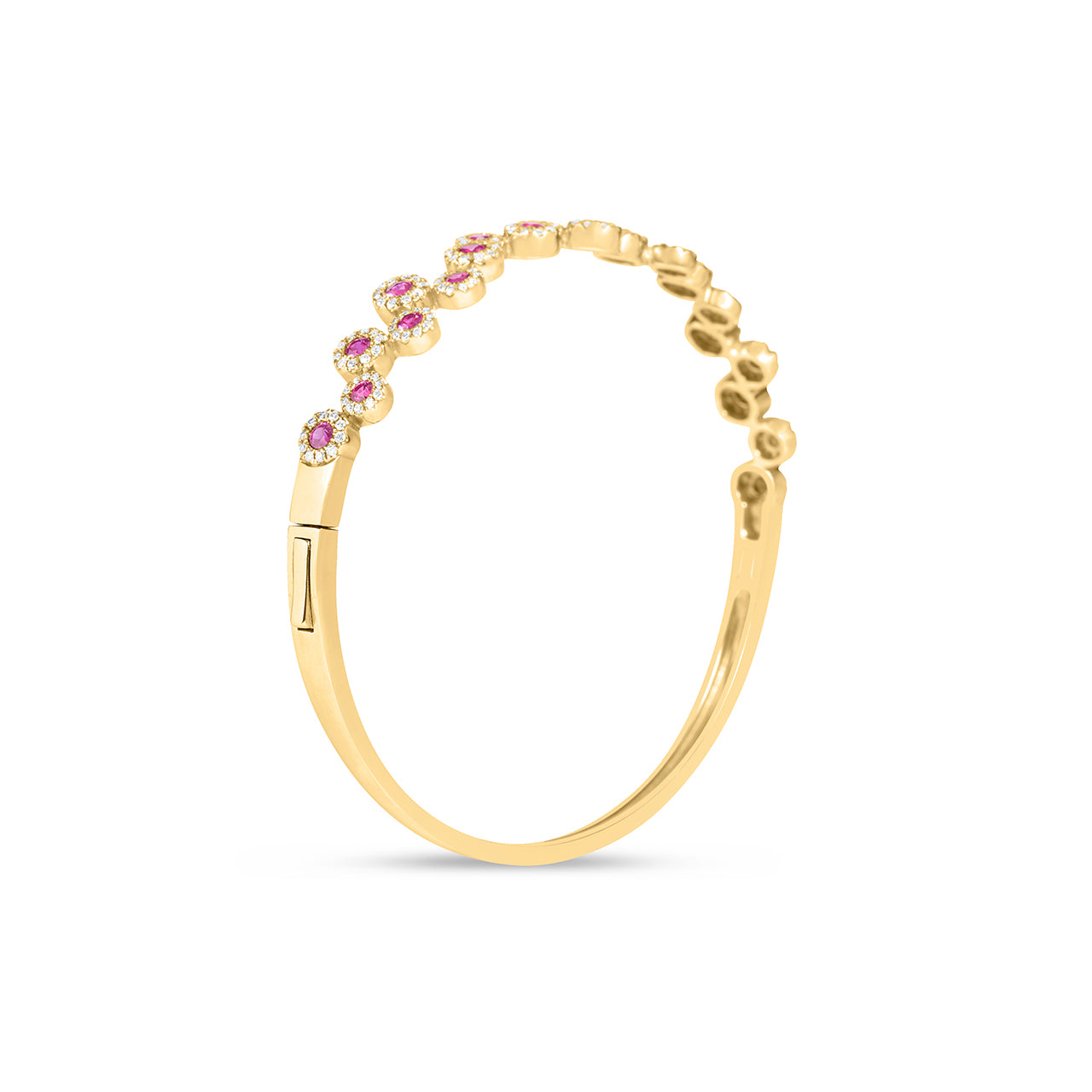 Ruby & Diamond Round Pivoting Bangle