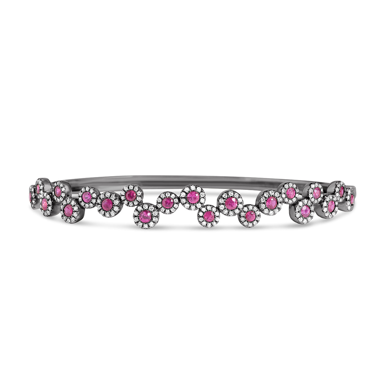 Ruby & Diamond Round Pivoting Bangle
