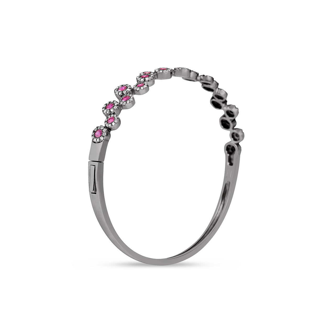 Ruby & Diamond Round Pivoting Bangle
