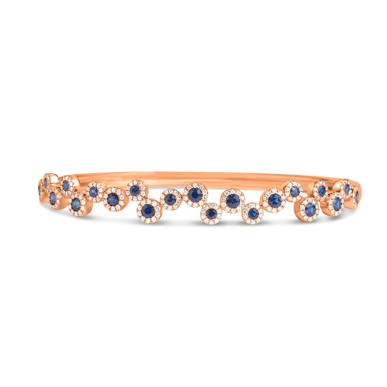 Sapphire & Diamond Round Pivoting Bangle