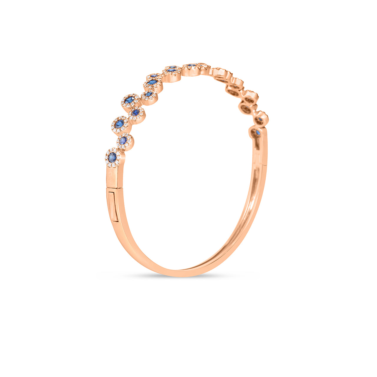 Sapphire & Diamond Round Pivoting Bangle