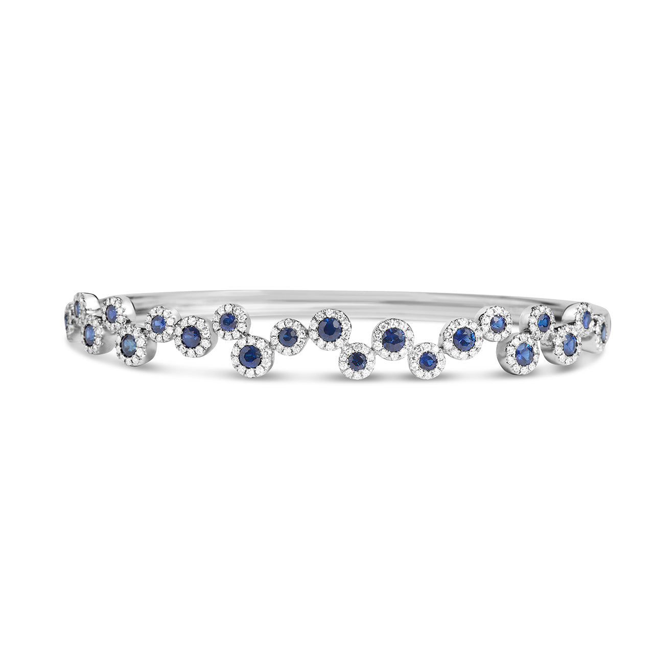 Sapphire & Diamond Round Pivoting Bangle