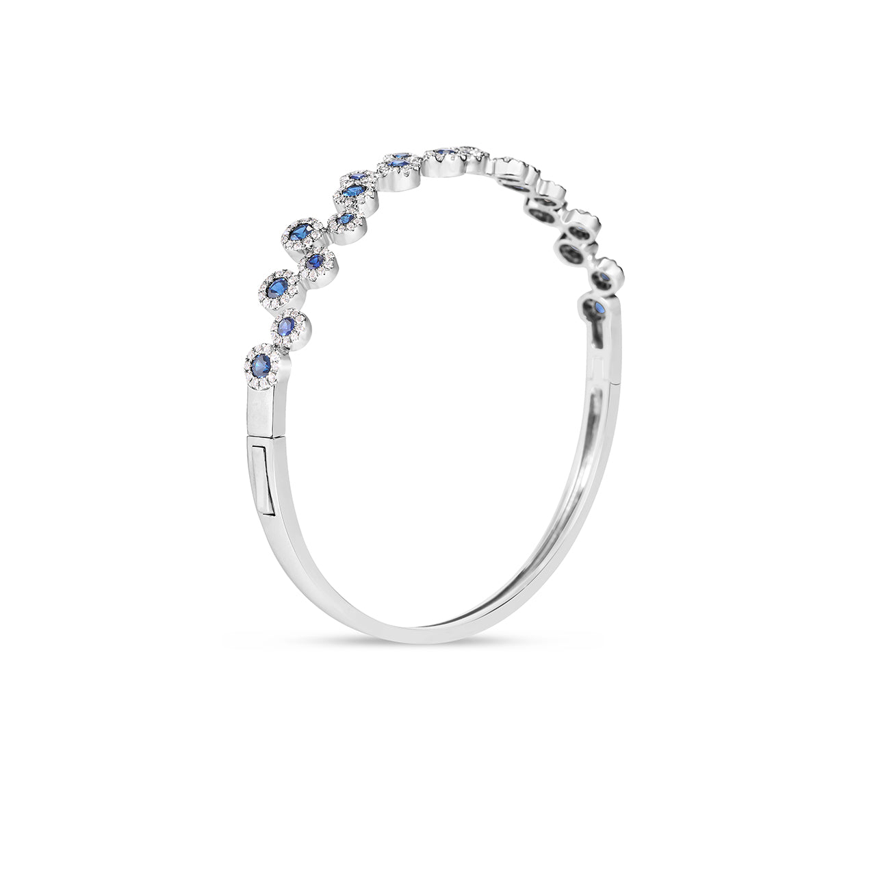 Sapphire & Diamond Round Pivoting Bangle