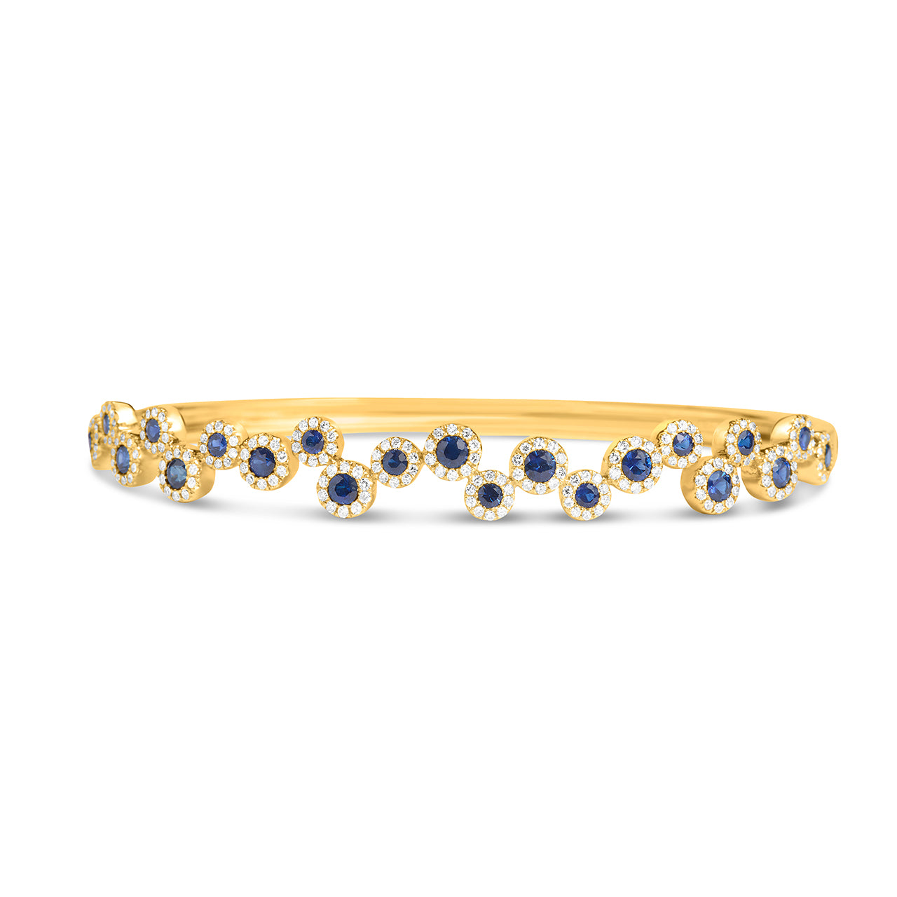 Sapphire & Diamond Round Pivoting Bangle