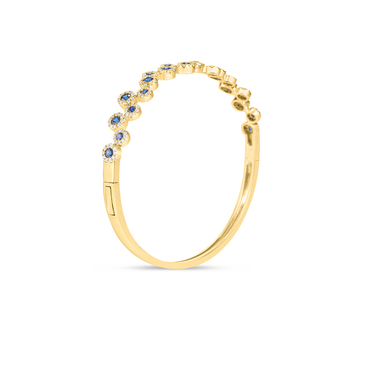 Sapphire & Diamond Round Pivoting Bangle