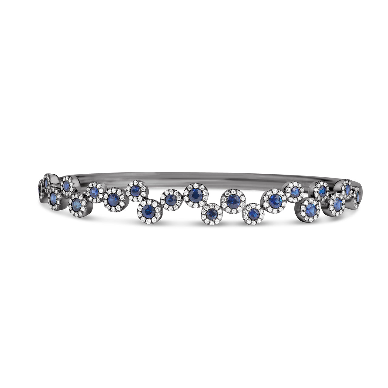 Sapphire & Diamond Round Pivoting Bangle