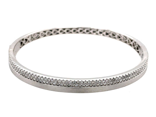 DIAMOND 2 ROW BANGLE, 5.4MM, SATIN FINISH