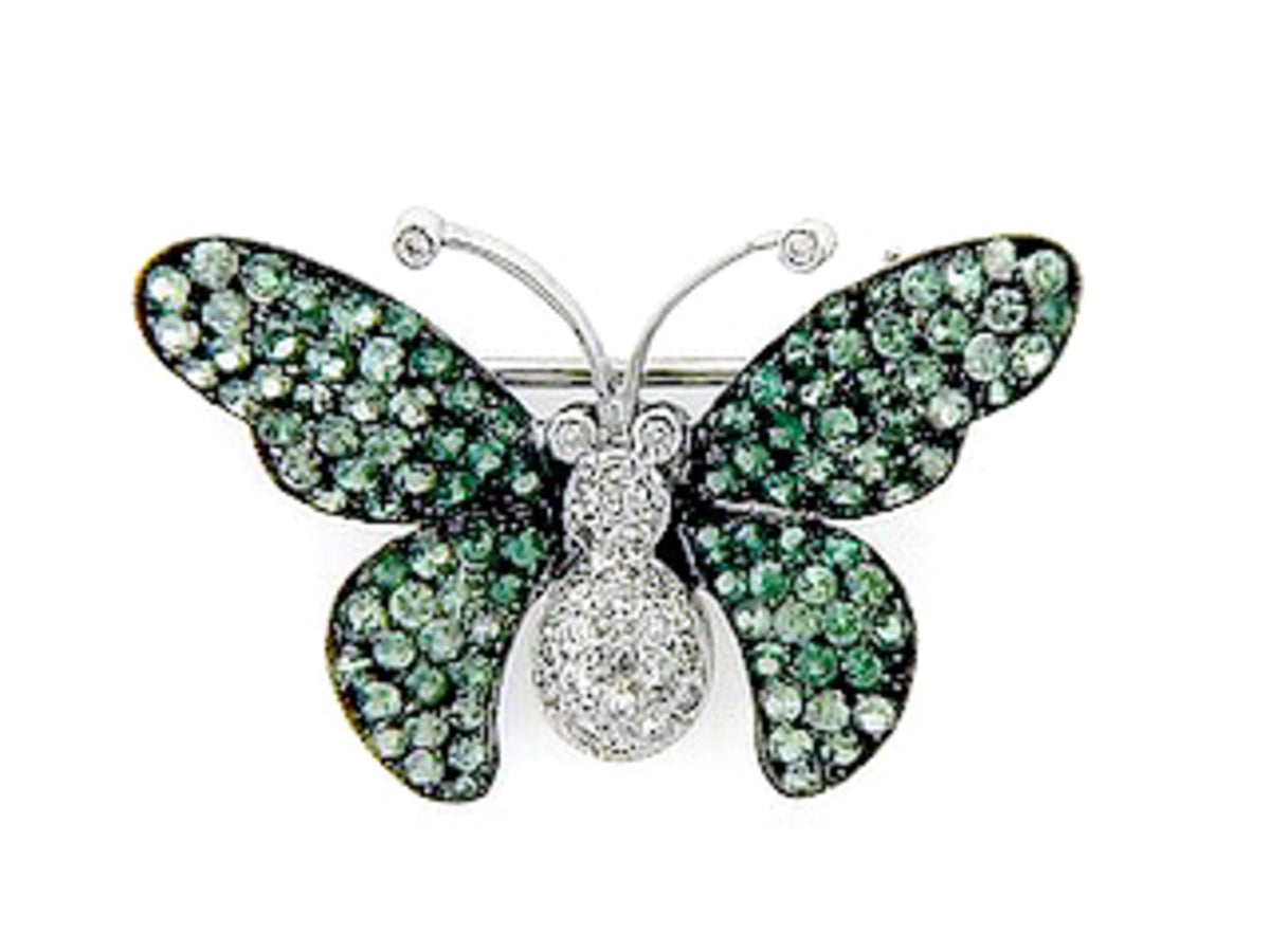 TSAVORITE & DIAMOND BROACH