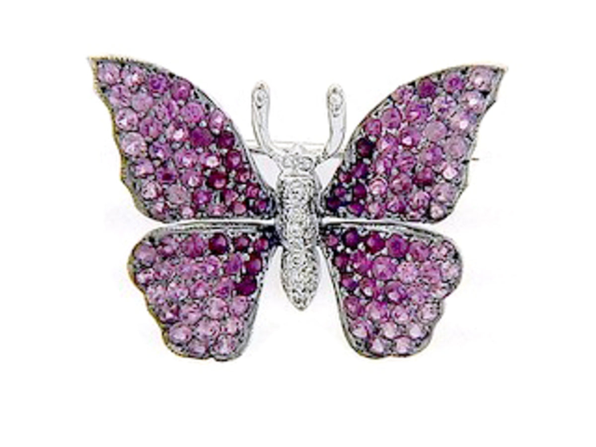 PINK SAPPHIRE & DIAMOND BROACH