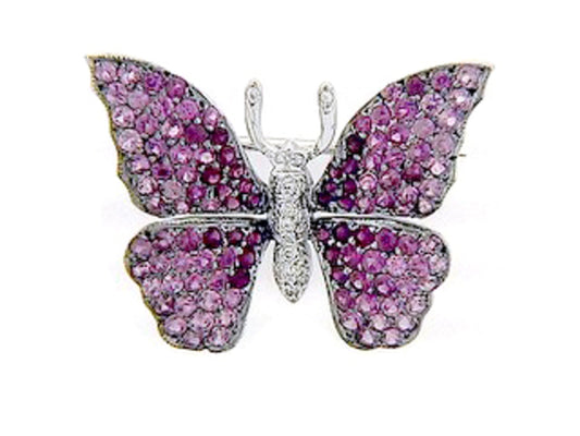 PINK SAPPHIRE & DIAMOND BROACH