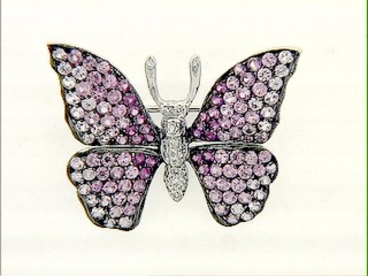 PINK SAPPHIRE & DIAMOND BROACH