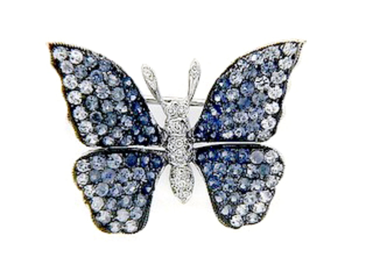 SAPPHIRE & DIAMOND BROACH