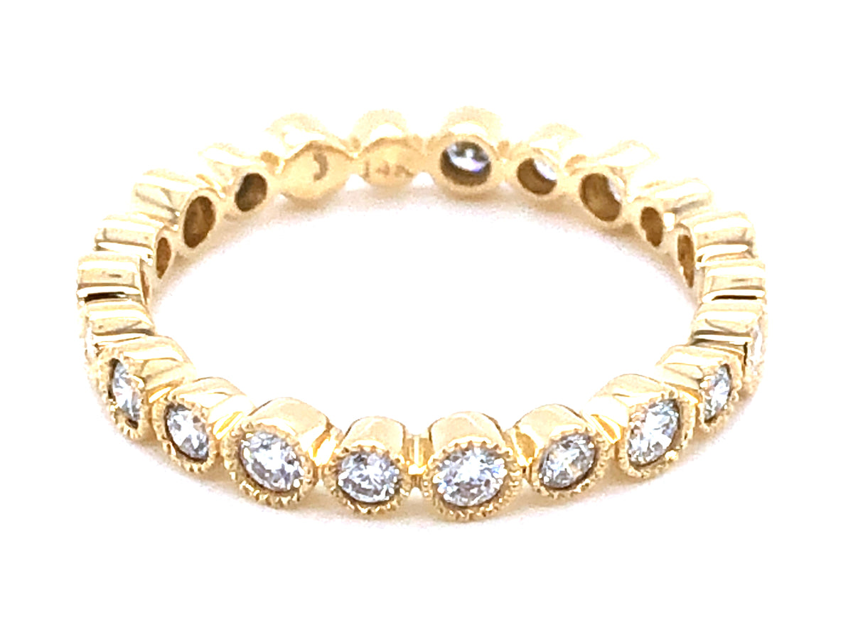 DIAMOND BEZEL MILGRAIN EDGE ETERNITY RING