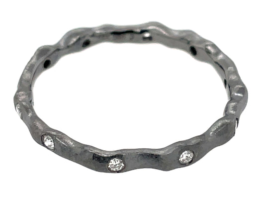 DIAMOND 1.8MM FREEFORM ETERNITY BAND, SATIN FINISH