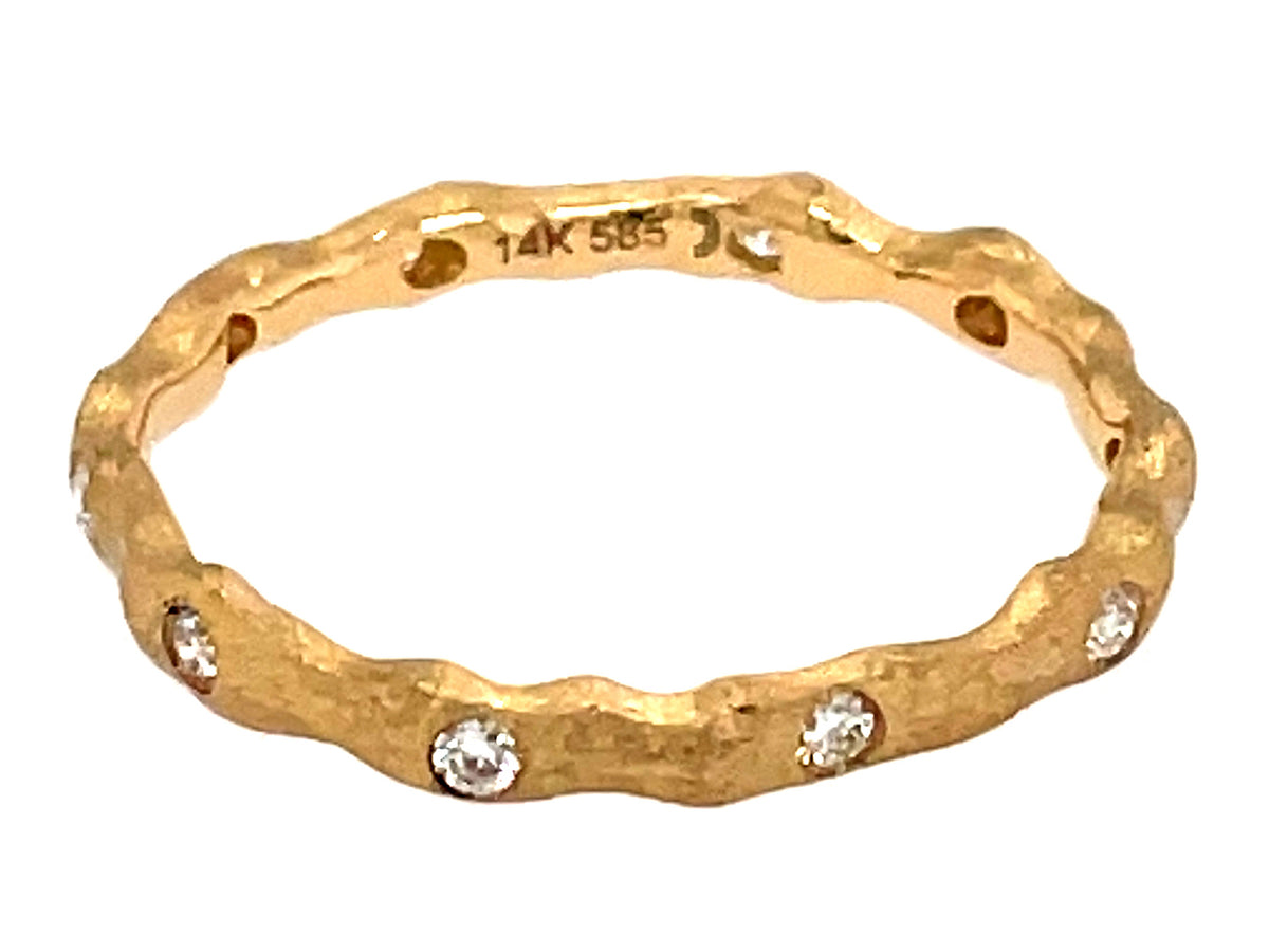 DIAMOND 2.4MM FREEFORM ETERNITY BAND, SATIN FINISH