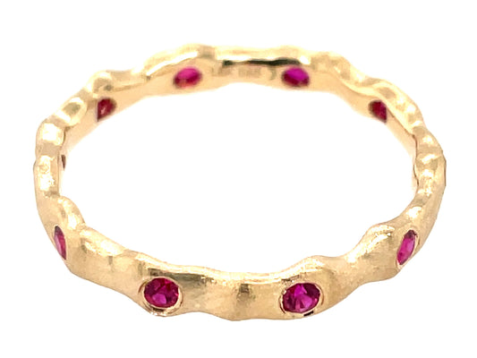 RUBY 2.8MM FREEFORM ETERNITY BAND, SATIN FINISH, 14KY (H)
