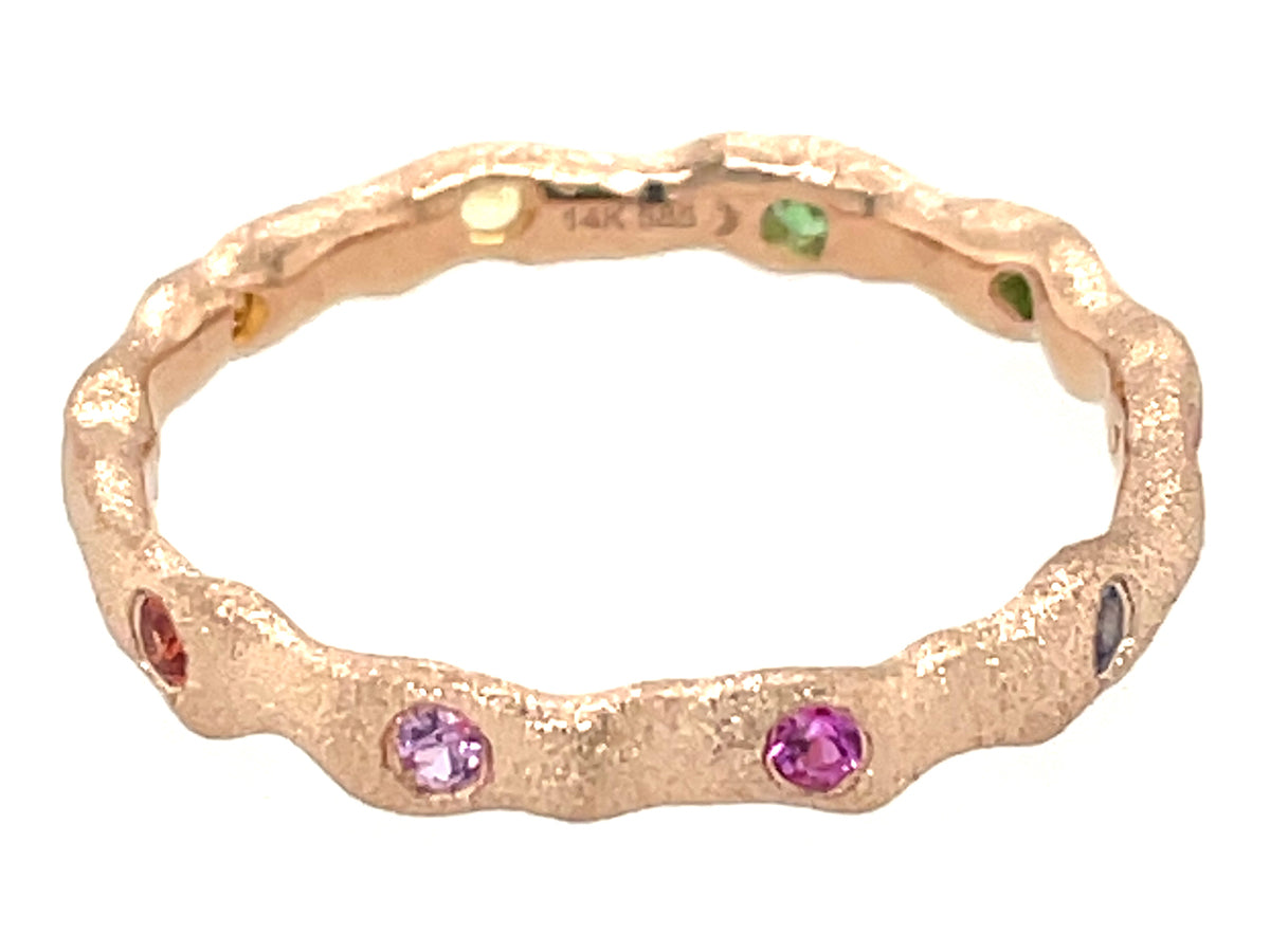 RAINBOW SAPPHIRE 2.8MM FREEFORM ETERNITY BAND