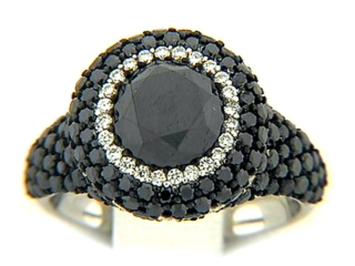 SEMI MOUNT BLACK & WHITE DIAMOND RING