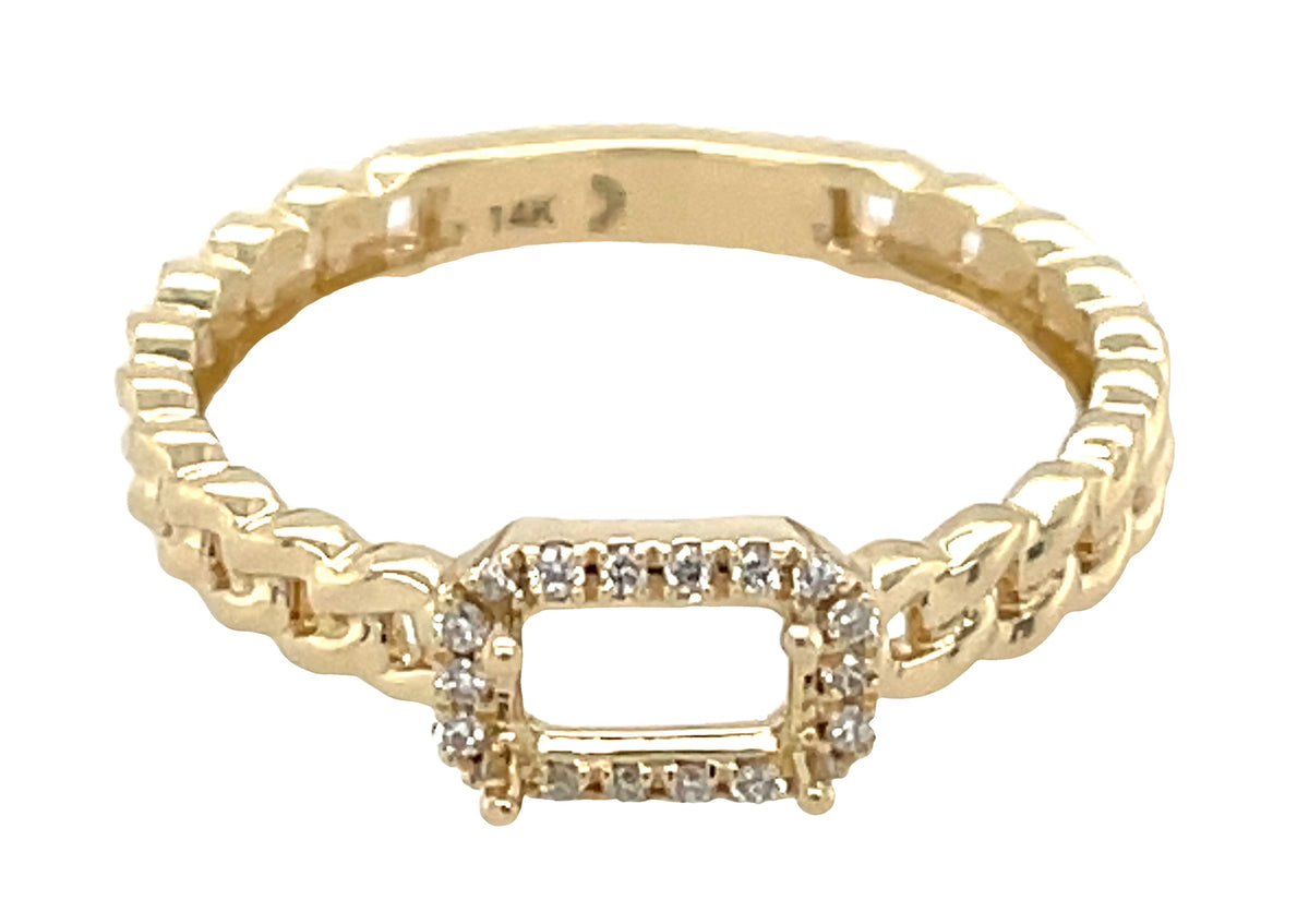 DIAMOND HALO SEMI MOUNT LINK RING