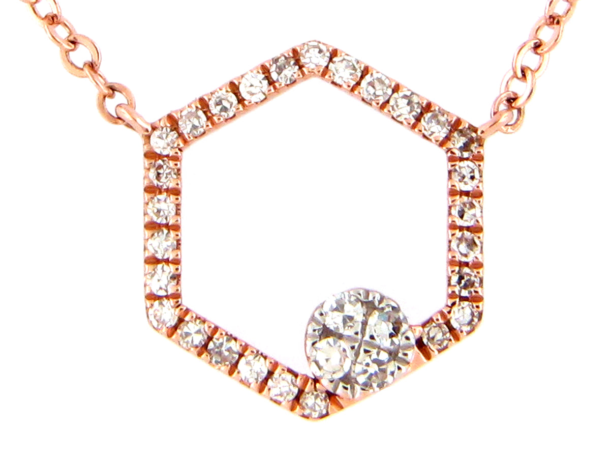 DIAMOND HONEYCOMB PENDANT NECKLACE