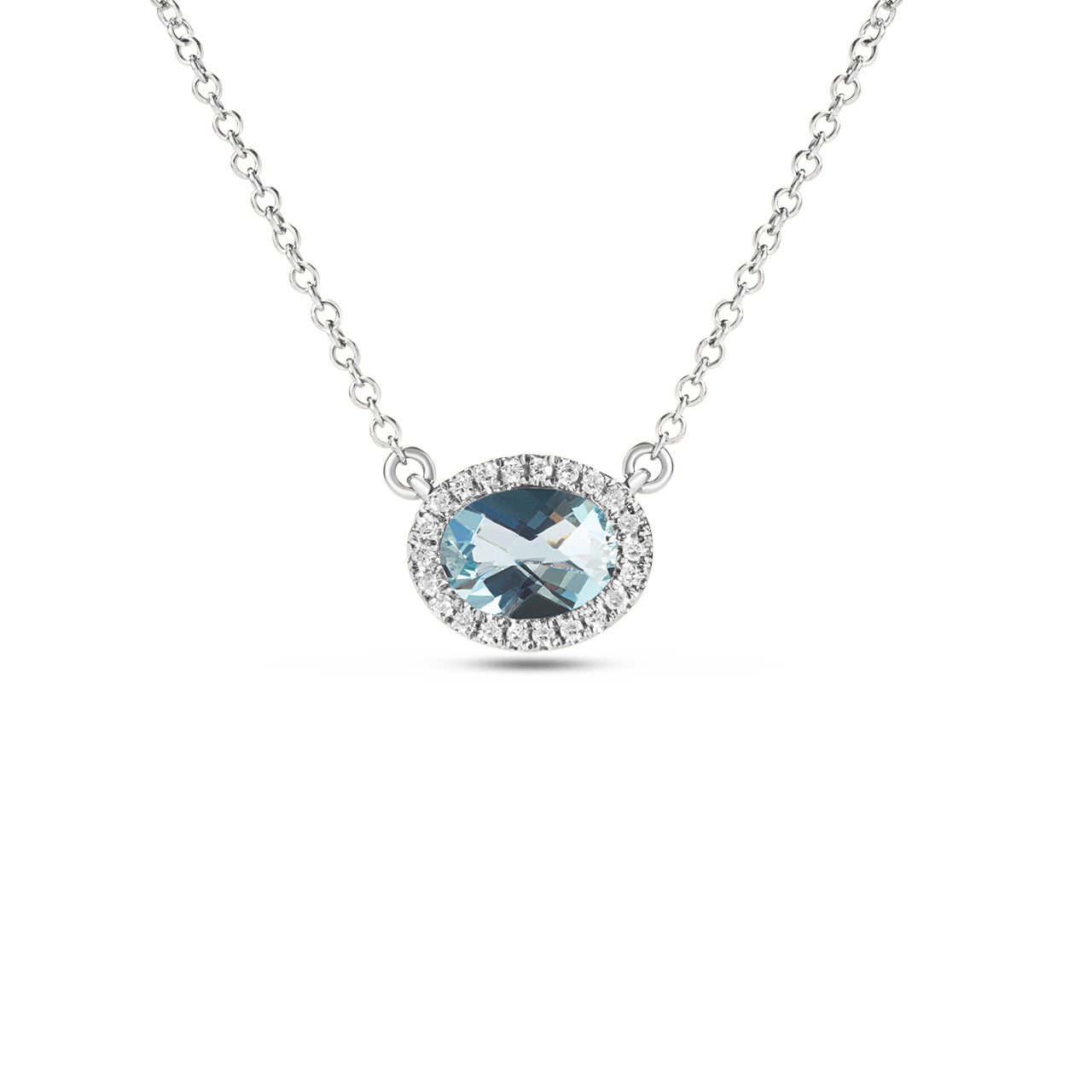 Aquamarine & Diamond Essential Necklace