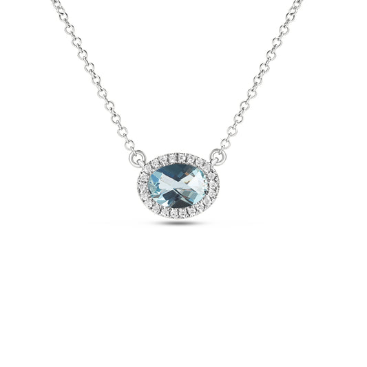 Aquamarine & Diamond Essential Necklace