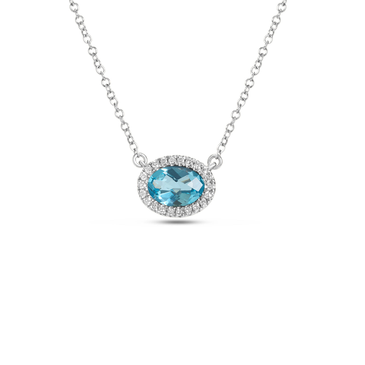 Blue Topaz & Diamond Essential Necklace