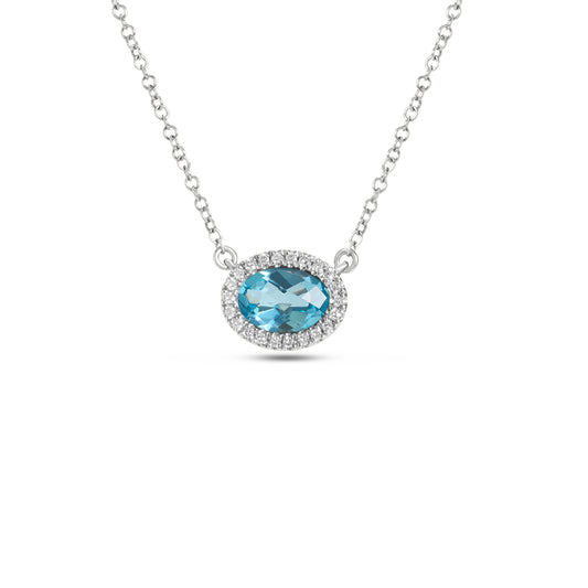 Blue Topaz & Diamond Essential Necklace