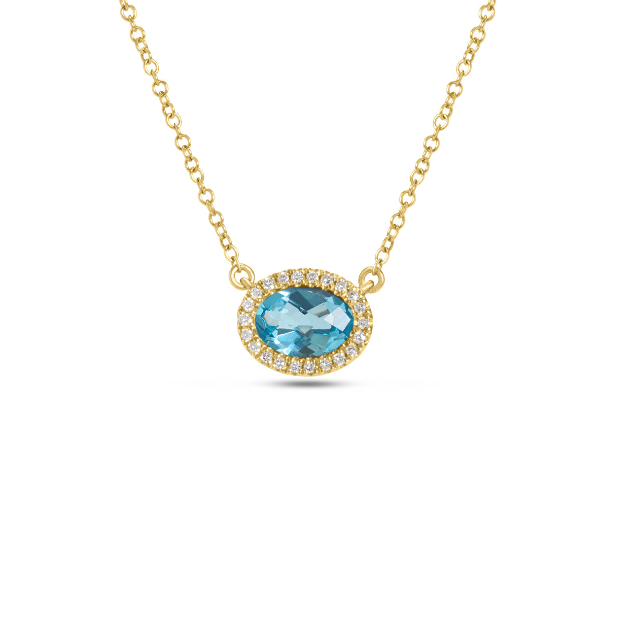 Blue Topaz & Diamond Essential Necklace