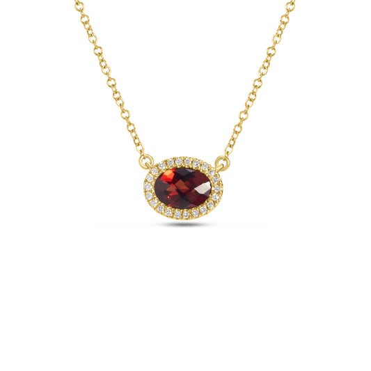 Garnet & Diamond Essential Necklace