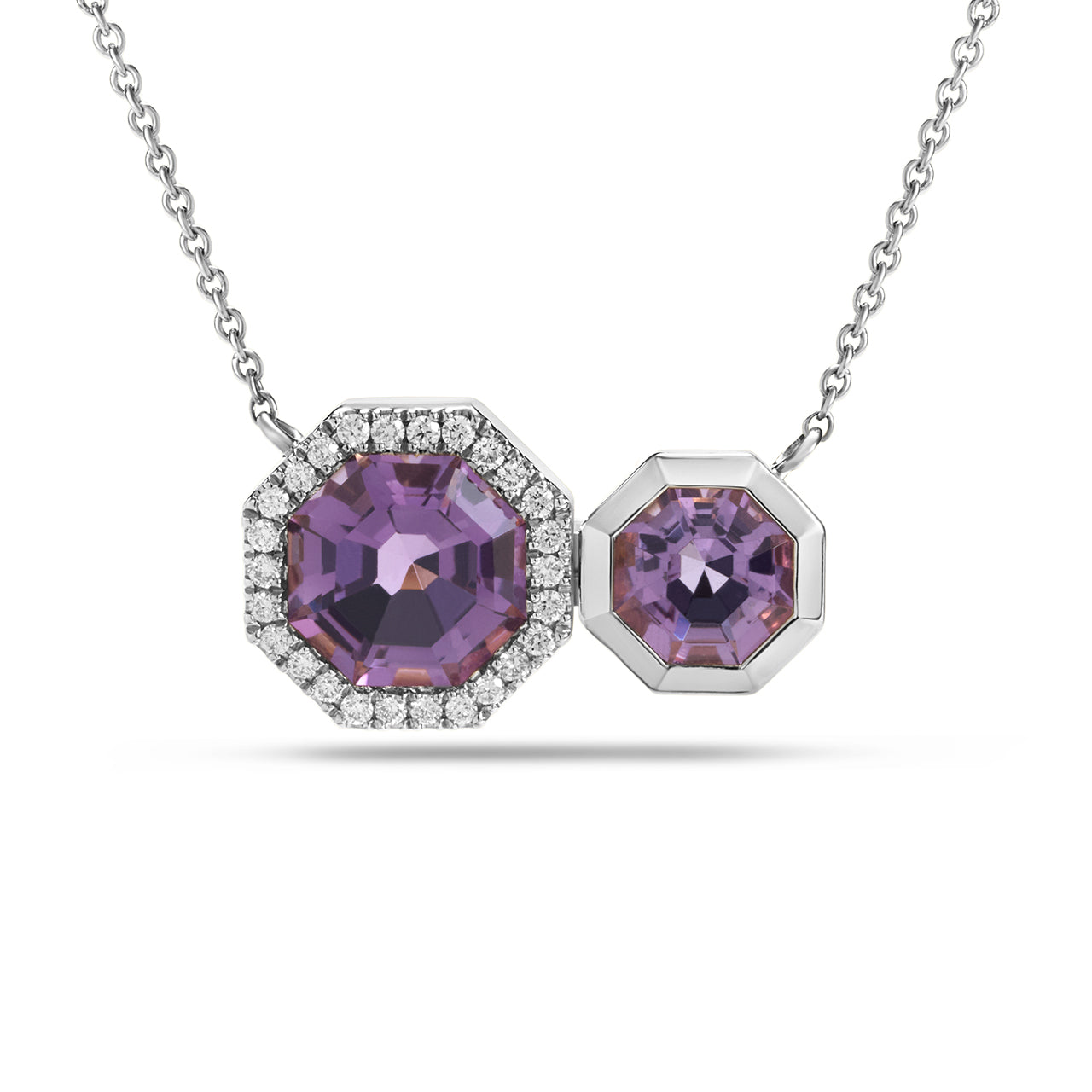 Amethyst & Diamond Toi Et Moi Necklace