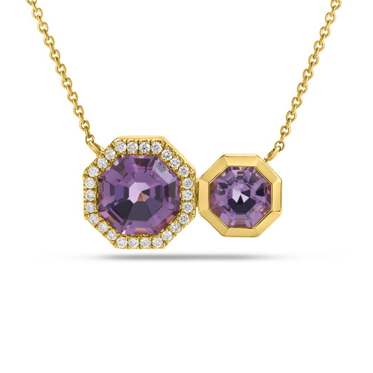 Amethyst & Diamond Toi Et Moi Necklace