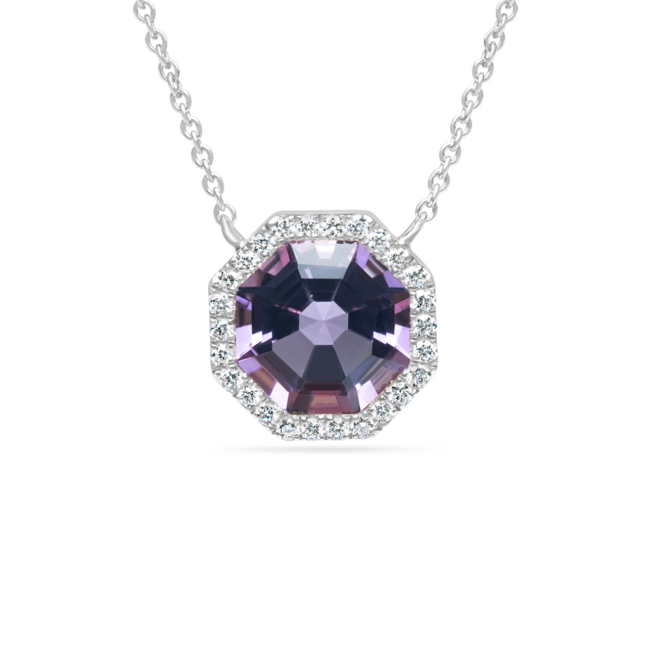 Amethyst & Diamond Octagon Necklace