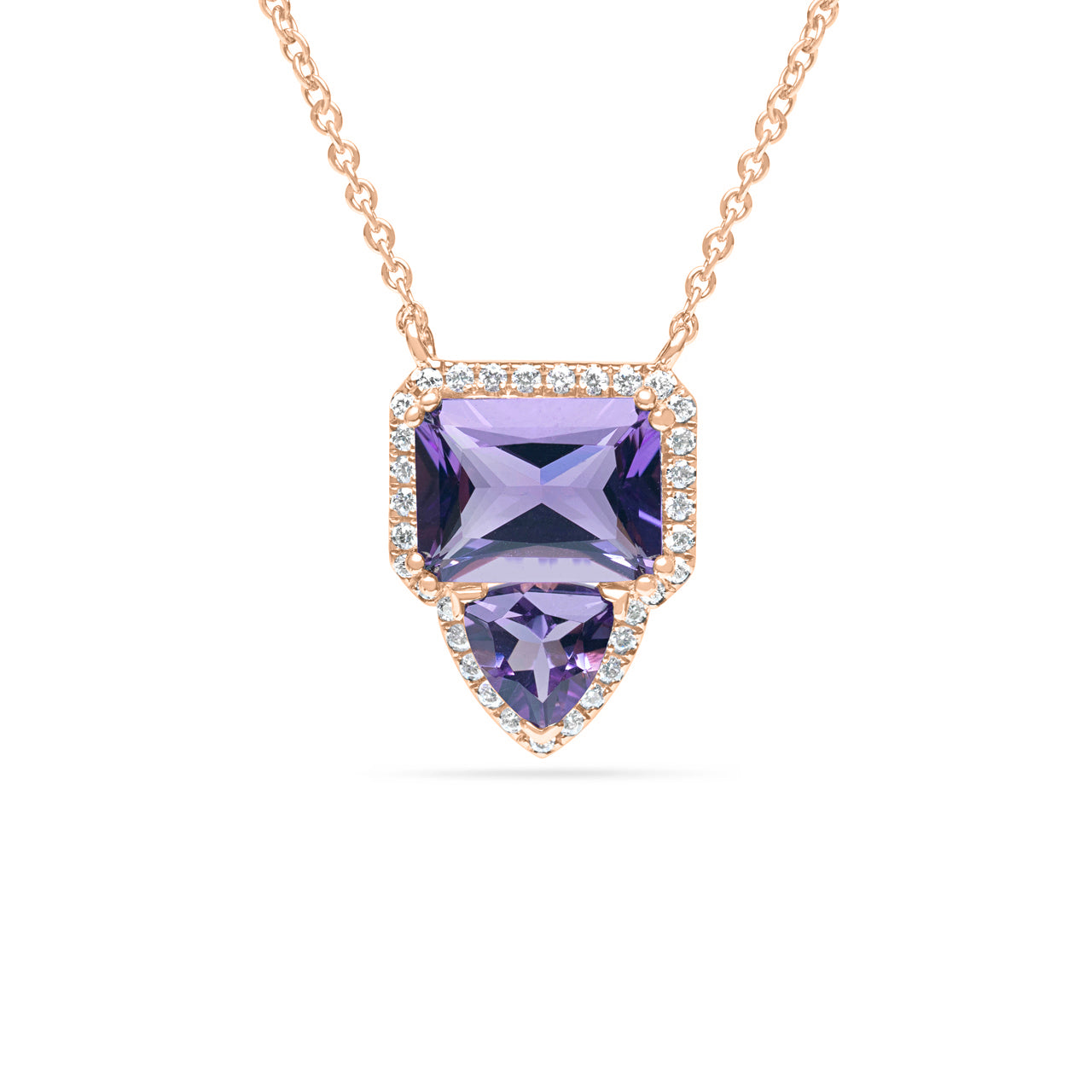 Amethyst & Diamond Toi Et Moi Necklace