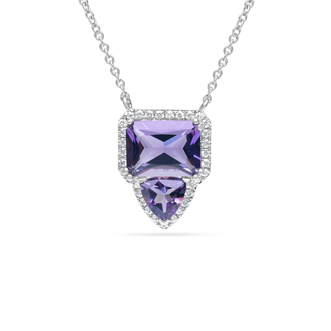 Amethyst & Diamond Toi Et Moi Necklace