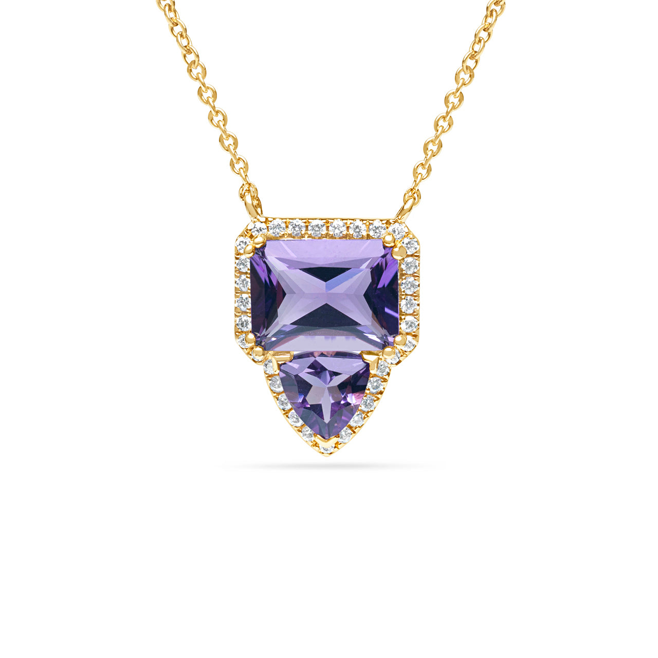 Amethyst & Diamond Toi Et Moi Necklace
