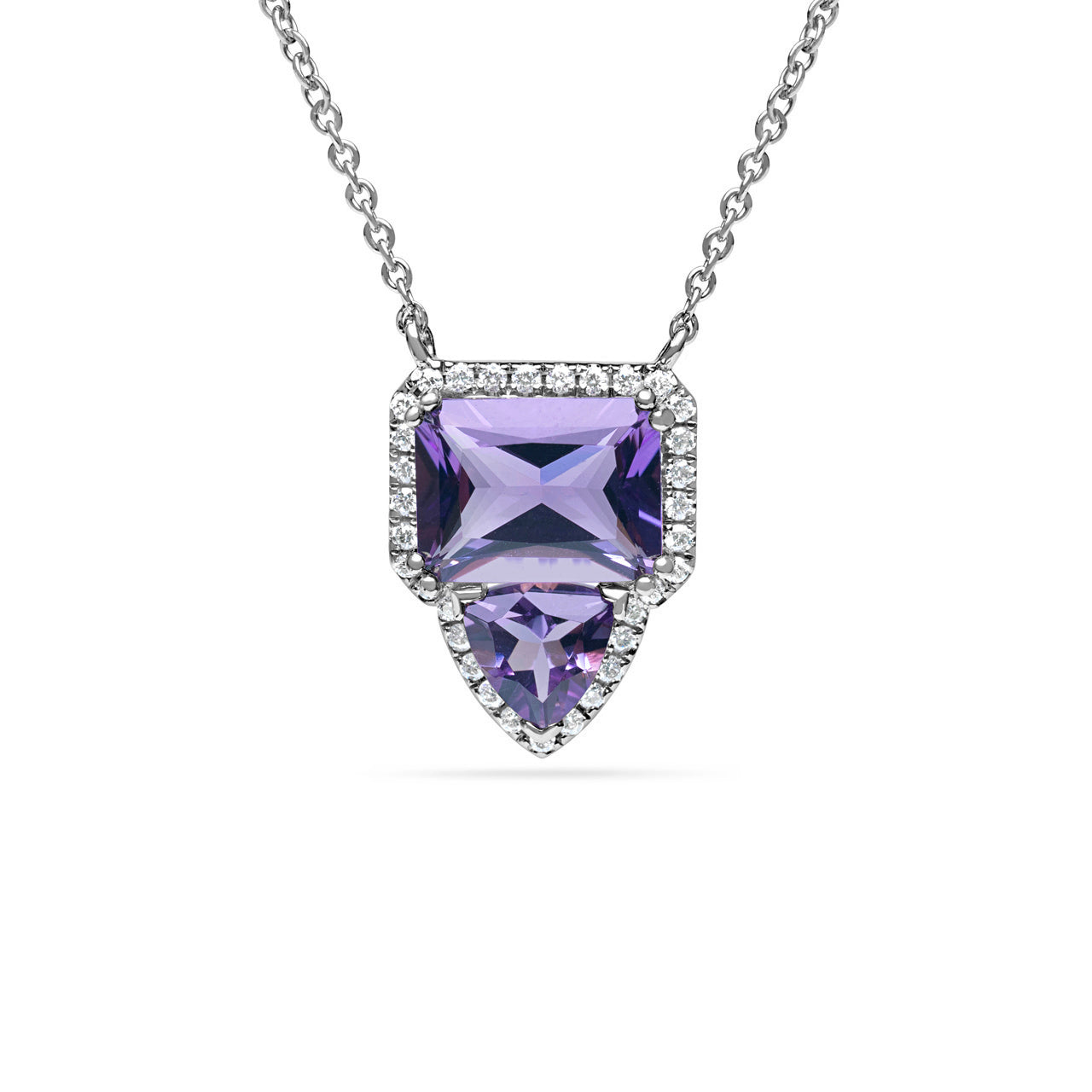 Amethyst & Diamond Toi Et Moi Necklace