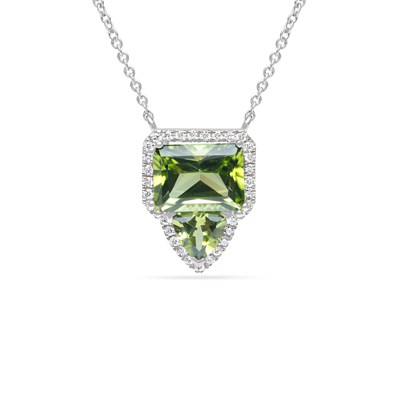 Peridot & Diamond Toi Et Moi Necklace