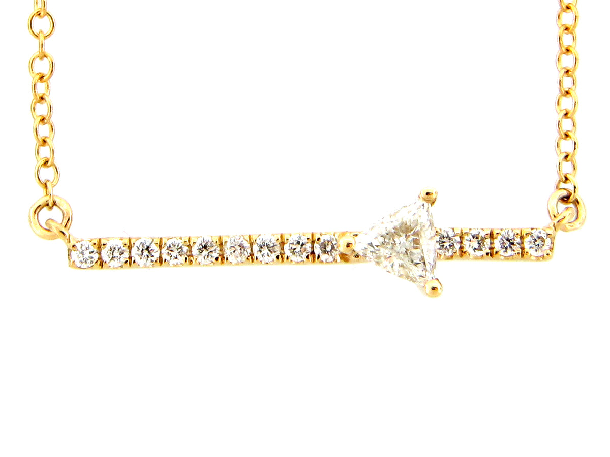 DIAMOND TRIANGLE BAR PENDANT NECKLACE