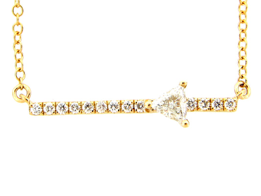 DIAMOND TRIANGLE BAR PENDANT NECKLACE