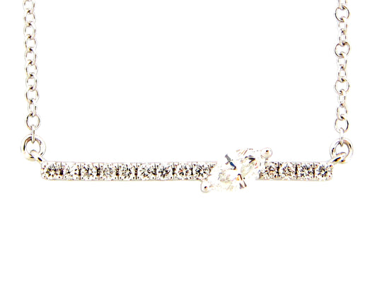 DIAMOND 2 TRIANGLE BAR PENDANT NECKLACE