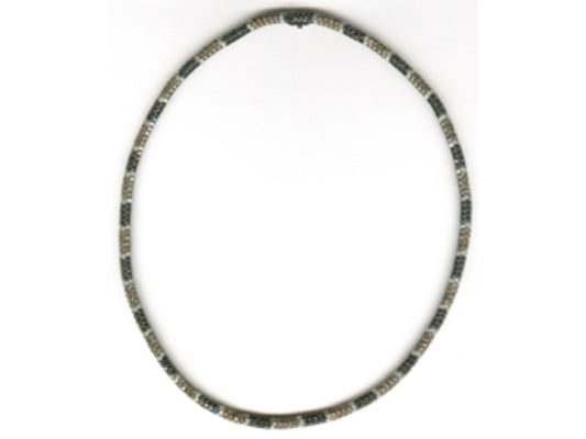 BLACK, BROWN & WHITE DIAMOND NECKLACE, 18KW (R/N)