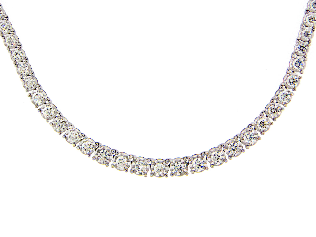 DIAMOND NECKLACE, 14KW (N)
